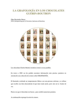 LA GRAFOLOGÍA EN LOS CHOCOLATES GUÉRIN-BOUTRON