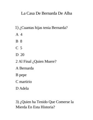 Preguntas Tipo Icfes La Casa De Bernarda De Alba