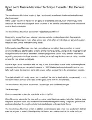 Kyle Leon's Muscle Maximizer Technique Evaluate _ The Genuine Truth