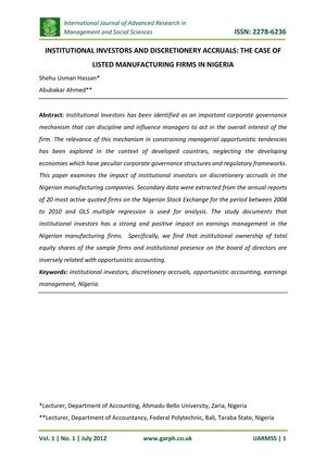 International Journal of Advanced Research in Management and Social Sciences (ISSN: 2278-6244)