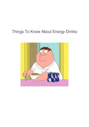 Energy Drinks 101