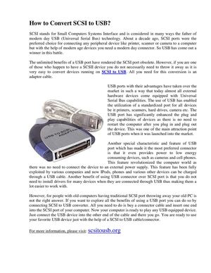 How To Convert SCSI To USB