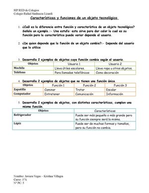 Características y funciones de un objeto 