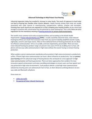 Advanced Technology to Help Protect Your Hearing