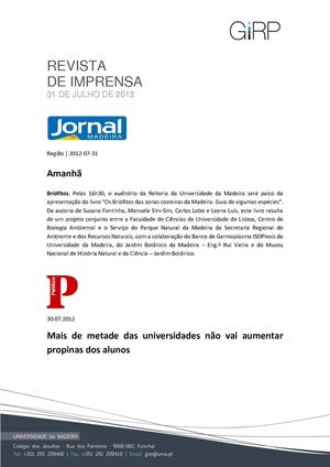 Revista de Imprensa de 31 julho de 2012