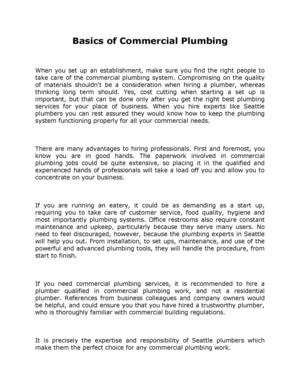 Basics of Commercial Plumbing