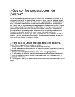 Que son los procesadores  de palabra...