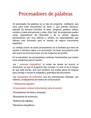 Procesadores de palabras