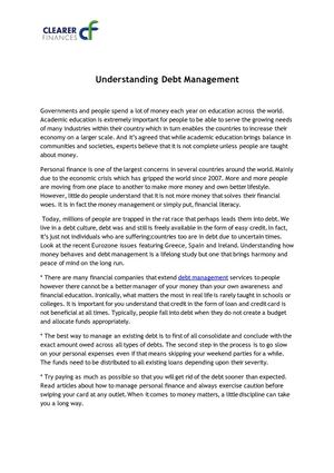 Understanding Debt Management