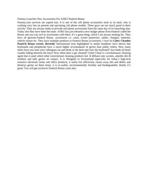 Fommy Launches New Accessories For AT&T Pantech Renue 