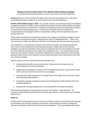 National Commercial Bank Selects 4C to Optimize Merchandising Campaigns