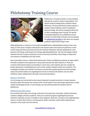 Calaméo - Phlebotomy Training Course Information