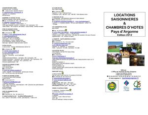 Gîtes et chambres d'Hôtes en Argonne