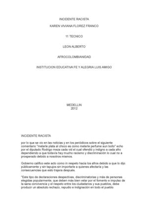 INCIDENTE RACISTA