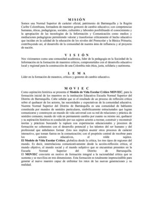 MISION Y VISION ESCUELA NORMAL SUPERIOR