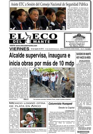 El Eco del Mante, viernes 3 de agosto de 2012