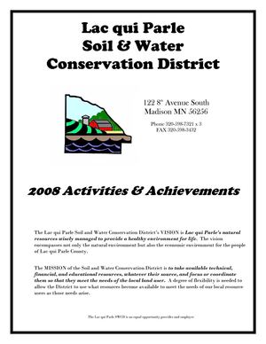 2008 Annual Report - Lac qui Parle Soil and Water Conservation District 