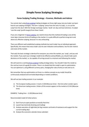 Simple Scalping Strategies

Scalping Trading Strategy - Essence, Methods and Advice

