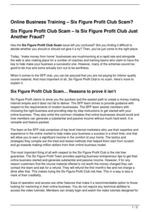 Online Business Training Six Figure Profit Club Online Business Training Six Figure Profit Club