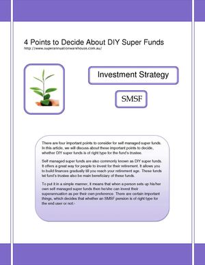 4 Points to Decide About DIY Super Funds