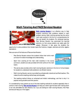 Math Tutoring And PACE Services Houston