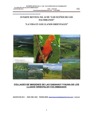 II PARTE REVISTA N0. 14 - "LA VIDA EN LOS LLANOS ORIENTALES"