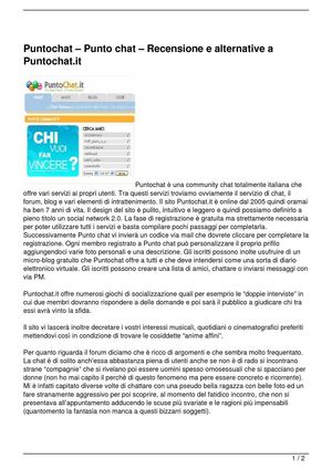 Puntochat – Punto chat – Recensione e alternative a Puntochat.it