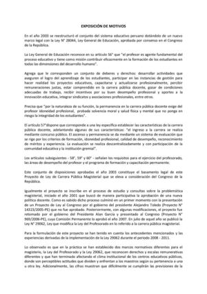 Proyecto Ley de Desarrollo Docente