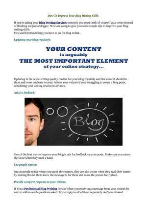How to Improve Your Blog Writing Skills