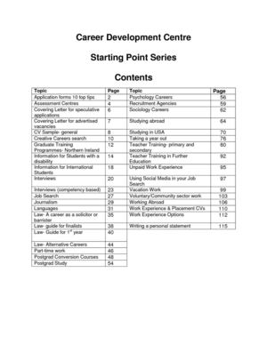 Career Development Centre Starting Point Series