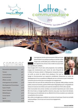 Lettre de la CCPRhuys - 2012