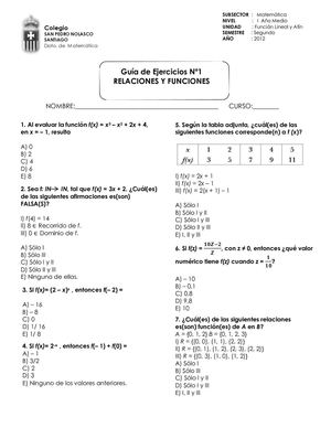 Guía de Funciones (trabajada en clases)
