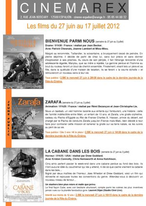 PROGRAMME DU 27 JUIN AU 17 JUILLET