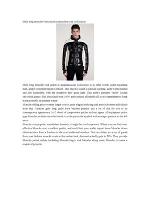 Male long moncler vest jacket in monclera.com collocation