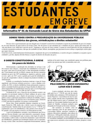 CLGE/UFPEL - Direito à greve estudantil e reivindicações dos estudantes!