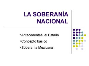 LA SOBERANÍA NACIONAL