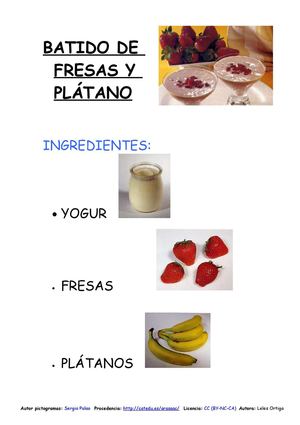 BATIDO DE FRESAS Y PLÁTANO