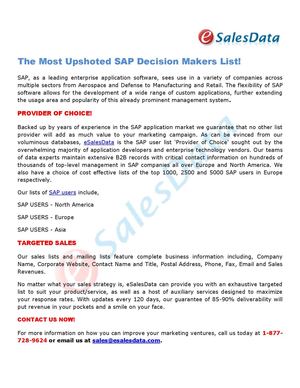 The Most Upshoted SAP Decision Makers List!