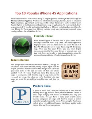 Top 10 Popular iPhone 4S Applications