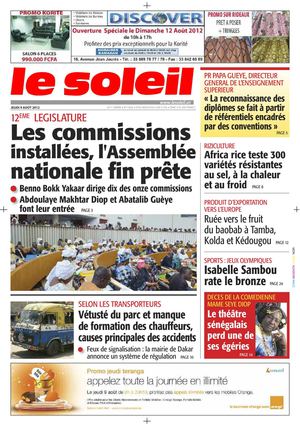 Edition du 9 août 2012