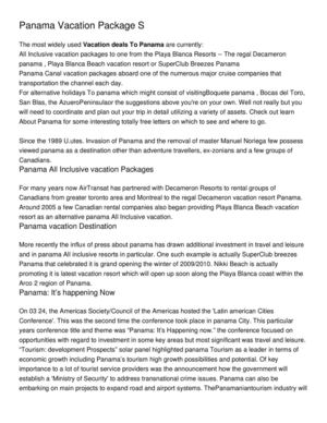 Panama Vacation Package S