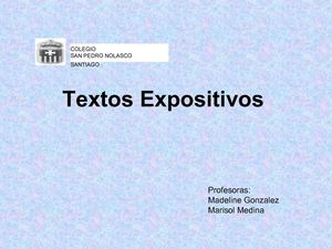 Texto expositivo trabajado en clases