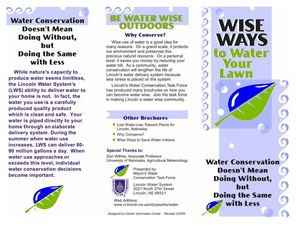 Wise Ways to Water Your Lawn - Lincoln, Nebraska