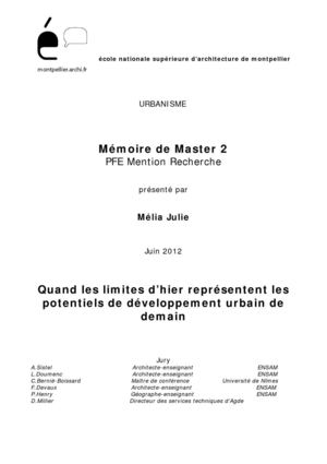 Quand les limites d'hier représentent les potentiels de développement urbain de demain