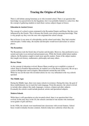 The Origins Of School