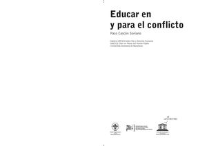 EDUCAR EN Y PARA EL CONFLICTO