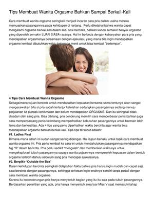 Tips Membuat Wanita Orgasme Bahkan Sampai Berkali-Kali