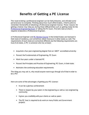 Benefits of Getting a PE License