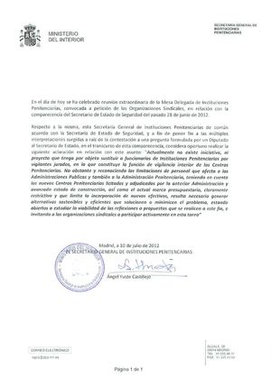 Aclaracion sobre Seguridad privada en Prisiones