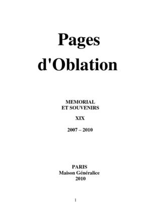 Pages d'Oblation XIX 2007-2010